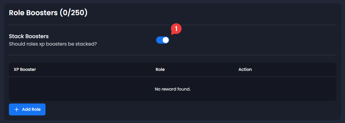 Configure role boosters options