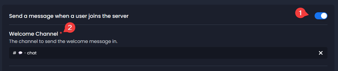 Welcome Toggle + Channel example