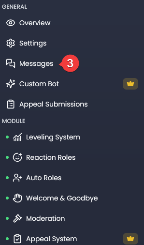 Click on messages