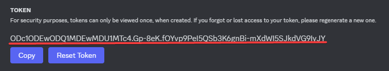 Copy the token