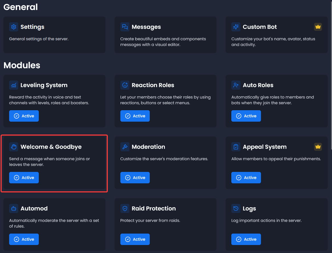 Select Messages Module example
